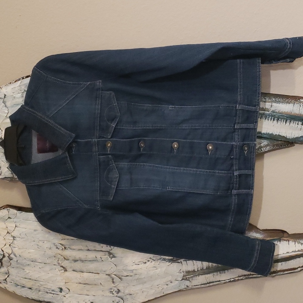 Denim Cotton Spandex Blend Gloria Vanderbilt Melanie Style Jacket, Small